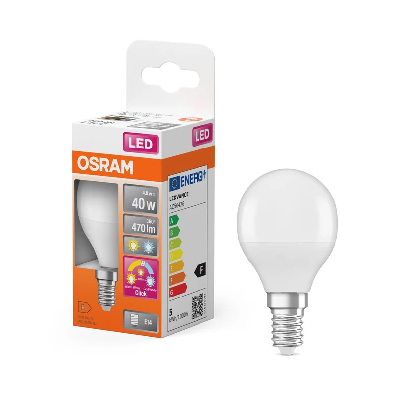 Bombilla LED Superstar Classic de OSRAM, esmerilada, 3 modos, 4,9 W, E14, blanco cálido, blanco frío