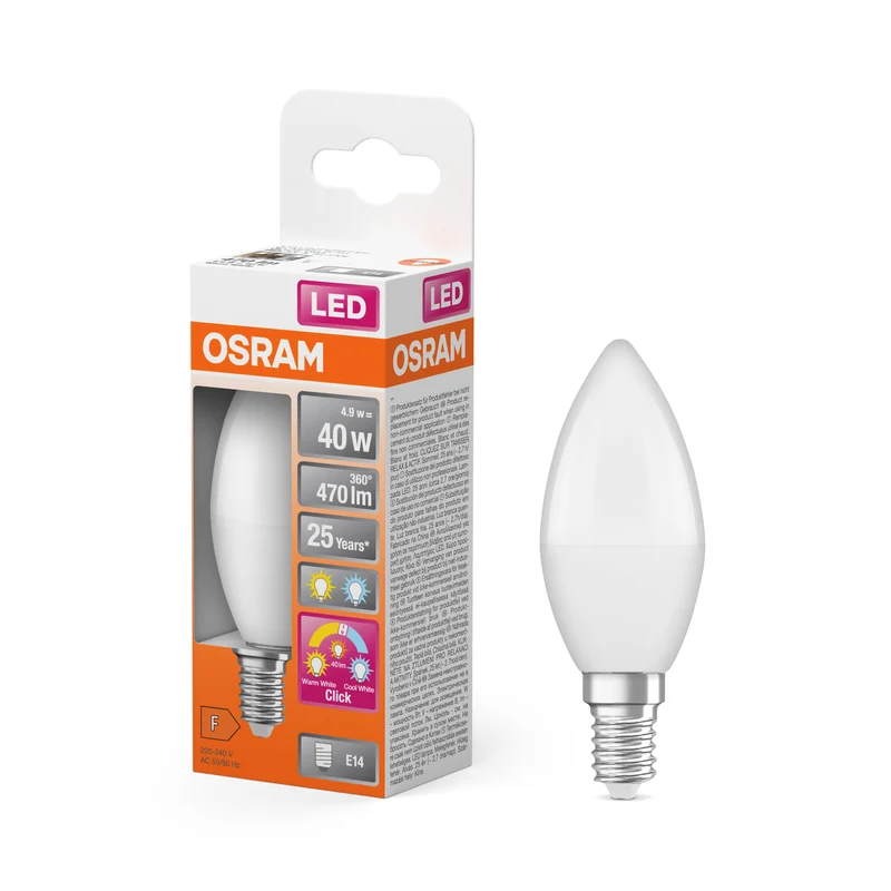 Lámpara LED OSRAM Superstar Classic esmerilada, 3 modos, 4,9 W, blanco cálido, blanco frío