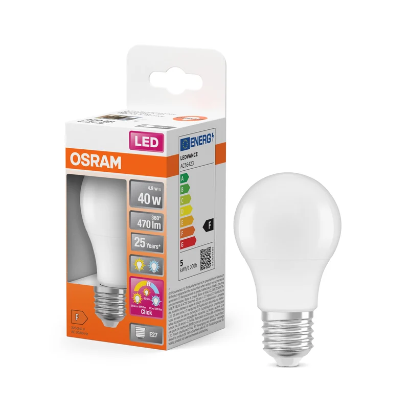 Bombilla LED Superstar Classic de OSRAM, esmerilada, 3 modos, 4,9 W, E27, blanco cálido, blanco frío