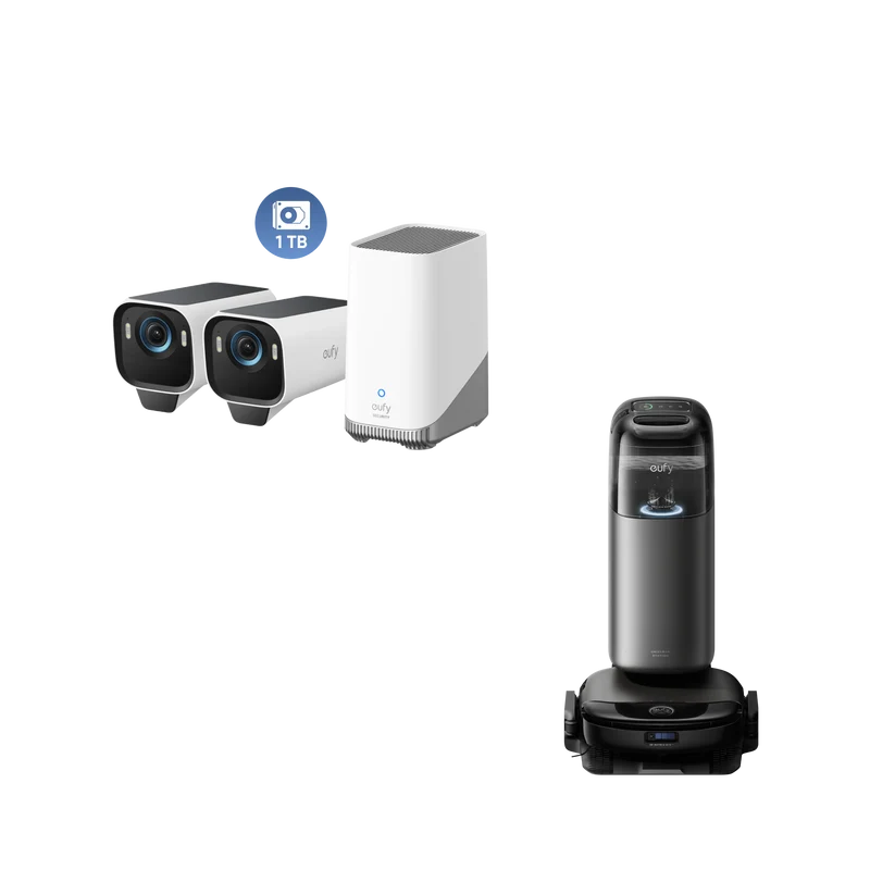 eufy Robot Vacuum Omni S1 Pro + eufyCam S3 Pro 2-Cam Set + 1 TB Hard Drive