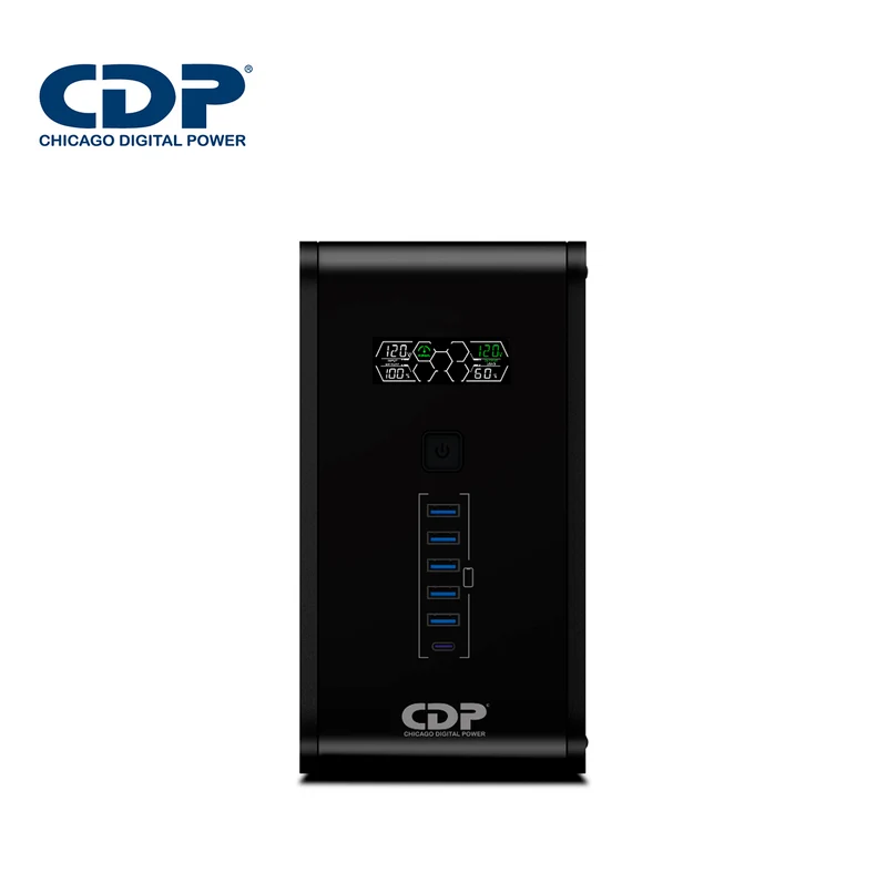 UPS regulador LCD 1000VA/500W 6 salidas R-SMART 1010 Marca: CDP