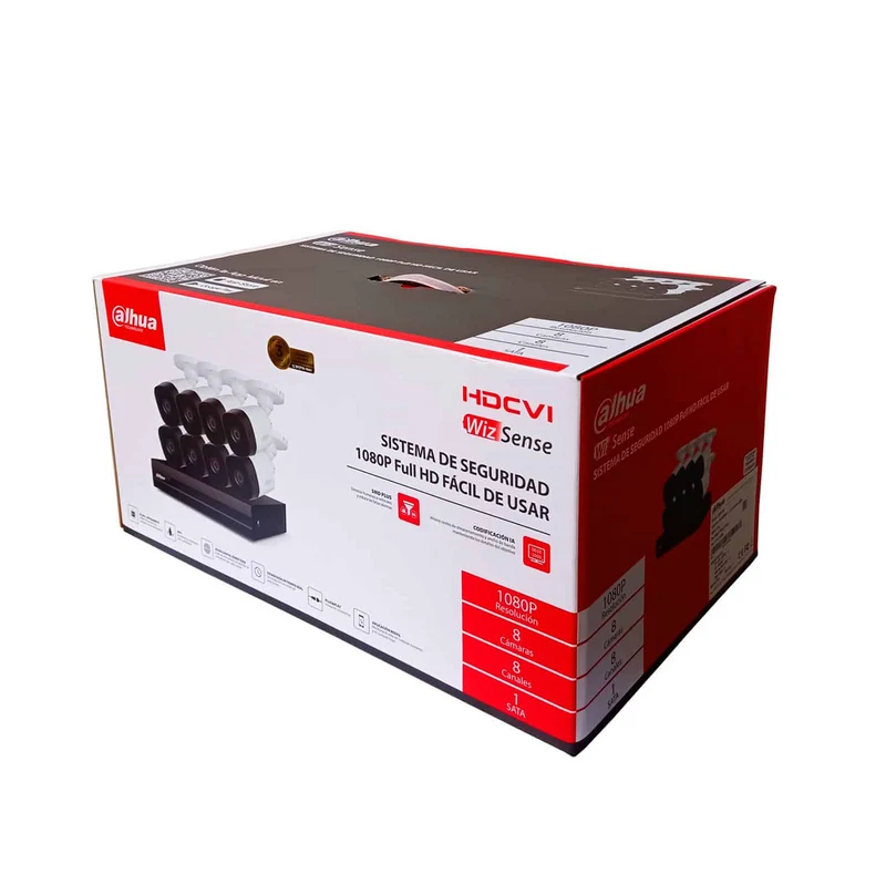 Kit de 8 cámaras de seguridad + 1 XVR y 8 cables de 20M mas fuente de poder Marca: Dahua