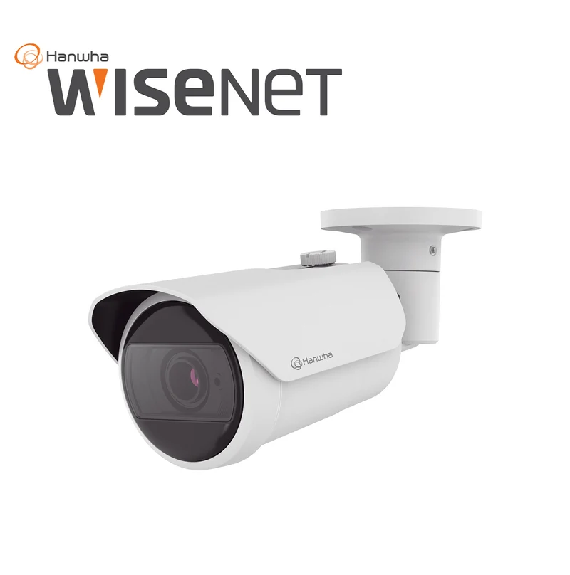 Camara Bala IP 8MP con funciones IA / Lente Motorizado 3.2 a 10.2 mm QNO-C9083R Marca: Hanwha