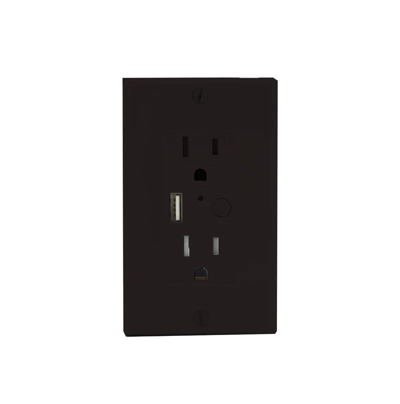 Tomacorriente USB negro TOMADOBLEUS BBLK