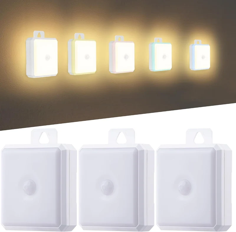 Luz Nocturna LED con Sensor de Movimiento para Closet y Escaleras — Pack 3