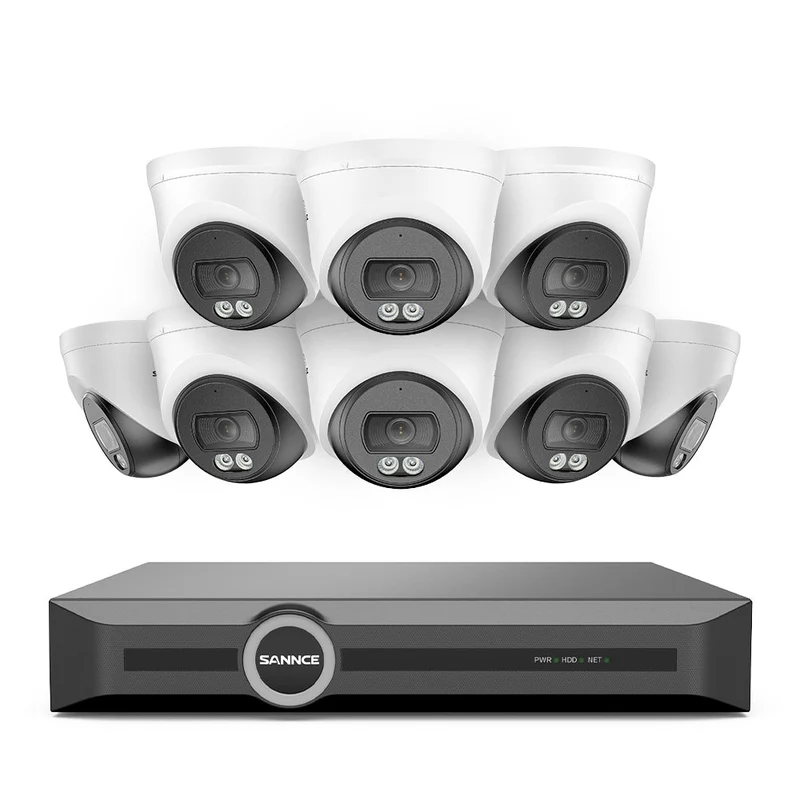 WD800 - 4K POE Security Camera System w/ Audio, S+265., AI Detection, Dual-Light Color Night Vision, IP67 Waterproof (8CH + 8 Cams)
