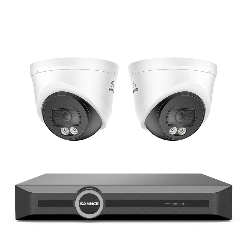 WD800 - 4K POE Security Camera System w/ Audio, AI Detection, Dual-Light Color Night Vision, IP67 Waterproof (8CH + 2 Cams)