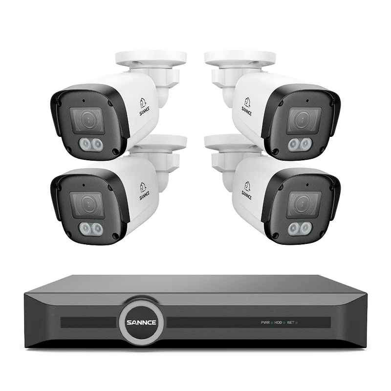 FW800 - 4K POE Security Camera System w/ Audio, AI Detection, Dual-Light Color Night Vision, IP67 Waterproof