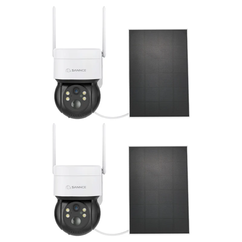 Wire-Free Battery IP Camera - Solar Powered, 2K 4MP, Pan & Tilt, Color Night Vision, 2-Way Audio, Works with Alexa, PIR Humanoid Detection