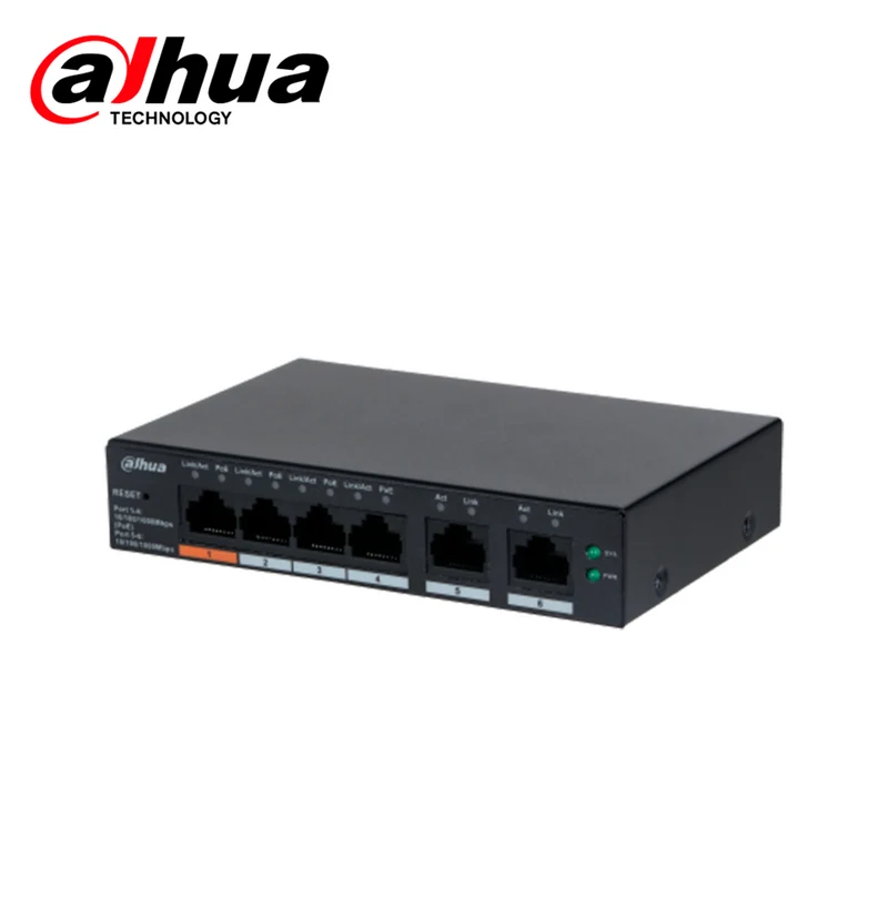 Switch Cloud PoE gigabit de 4 puertos +2 UPLINK Marca: Dahua