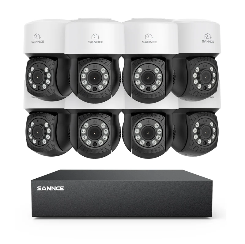 1080P 8 Channel PT Security Camera System - Hybrid 5-in-1 DVR, Pan & Tilt CCTV Camera, 100 ft Night Vision, Motion Detection, Outdoor, Waterproof