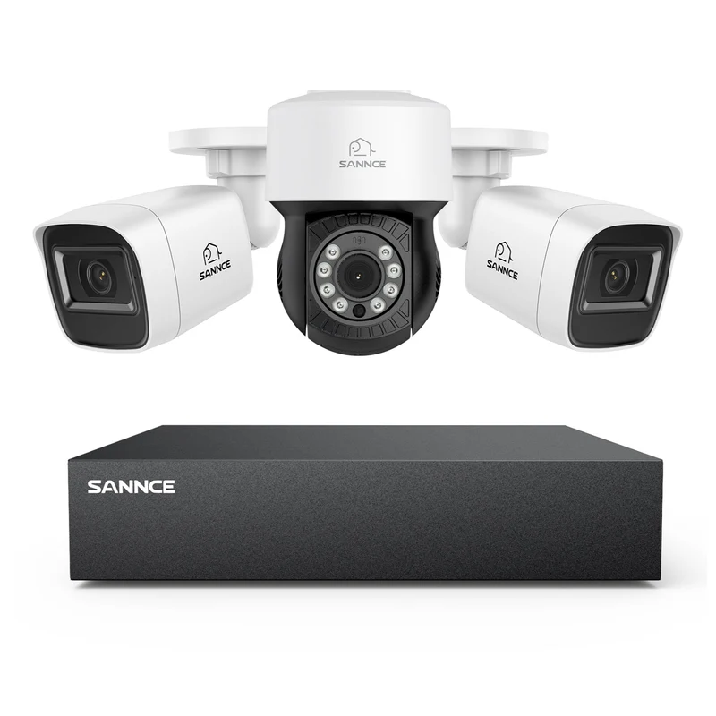 1080P 8 Channel PT Security Camera System - Hybrid 5-in-1 DVR, Pan & Tilt CCTV Camera, 100 ft Night Vision, Motion Detection, Outdoor, Waterproof