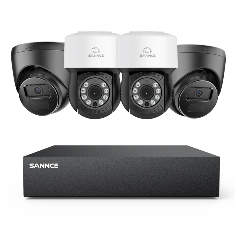 1080P 8 Channel PT Security Camera System - Hybrid 5-in-1 DVR, Pan & Tilt CCTV Camera, 100 ft Night Vision, Motion Detection, Outdoor, Waterproof