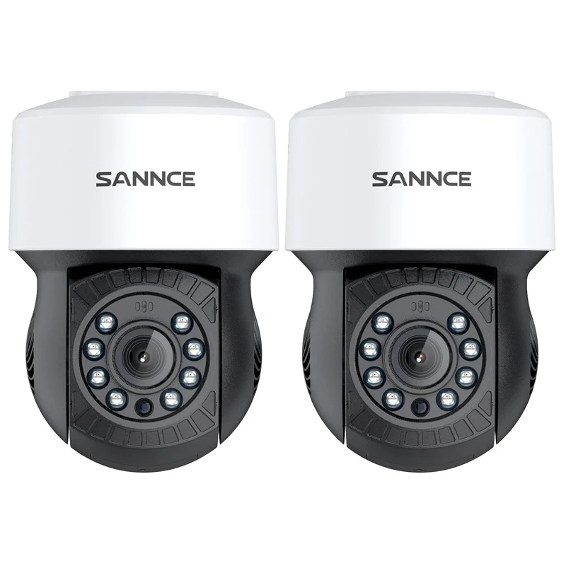 Pack of 2, 1080P PT Security Camera - Pan & Tilt, 100 ft Night Vision, Motion Detection, Outdoor, Waterproof