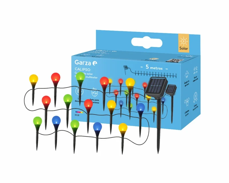 Guirnalda solar Calipso de burbujas multicolor