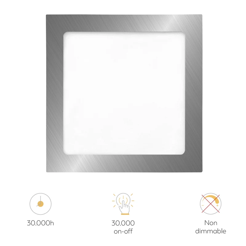 Downlight Empotrable Cuadrado Nickel