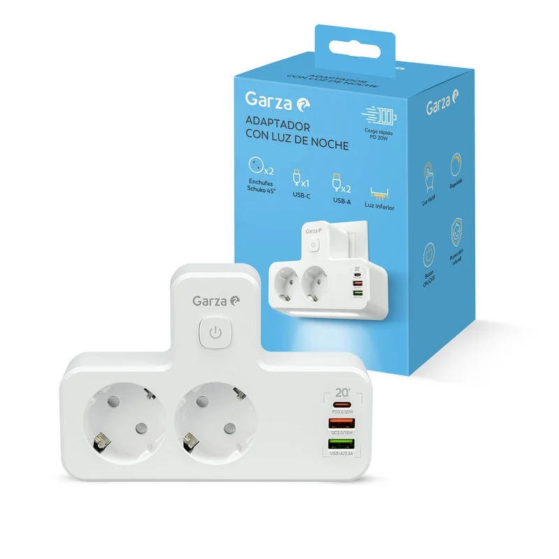 Adaptador carga rápida y luz de noche