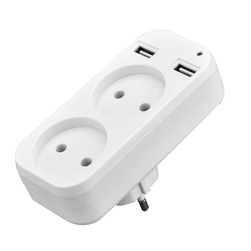 MultiEnchufe con Cámara WiFi - Vigilancia 24h y Puertos USB