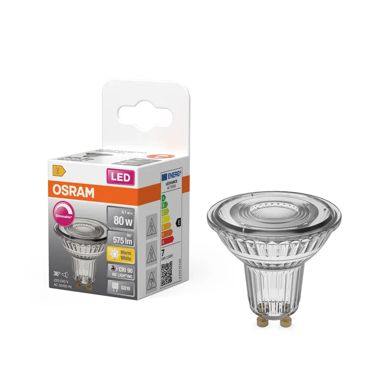 Lámpara LED OSRAM SUPERSTAR PAR16 7W 927 GU10, 575 lm, 2700 K, Blanco cálido