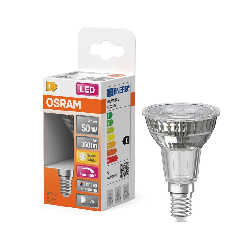 Lámpara LED OSRAM SUPERSTAR PAR16 3,7 W 927 E14, 350 lm, 2700 K, Blanco cálido