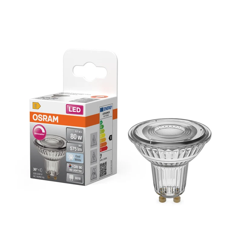 Lámpara LED OSRAM SUPERSTAR PAR16 7W 940 GU10, 575 lm, 4000 K, blanco frío