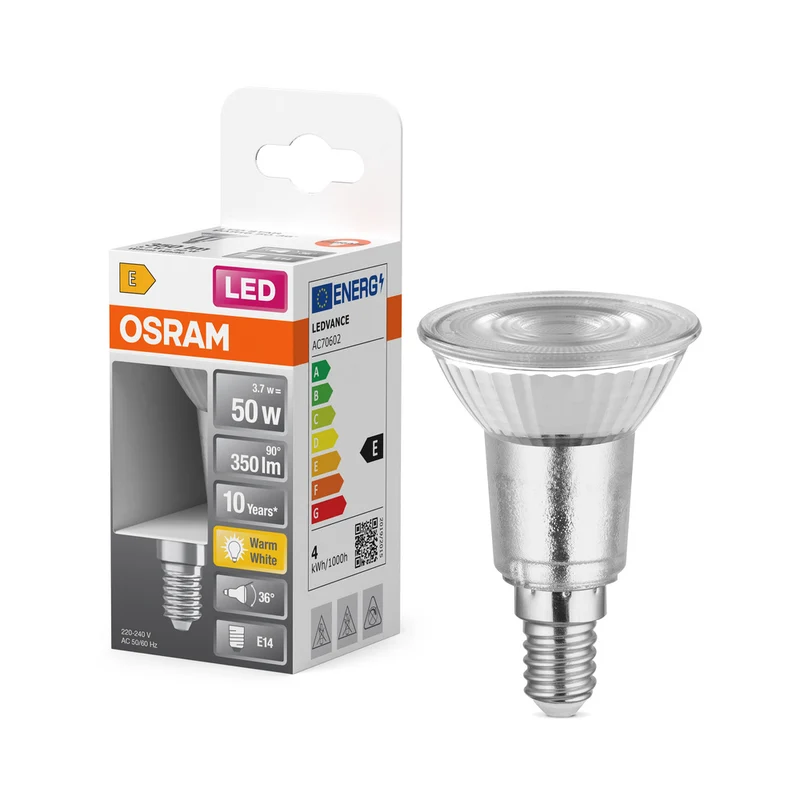Lámpara LED OSRAM LED STAR PAR16 4,5W 827 E14, 350 lm, 2700 K, Blanco cálido