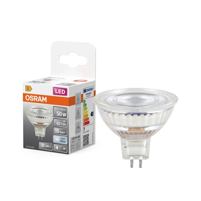 Foco LED OSRAM LED STAR MR16 12V (ex 50W) 6,5W / 4000K blanco frío GU5.3