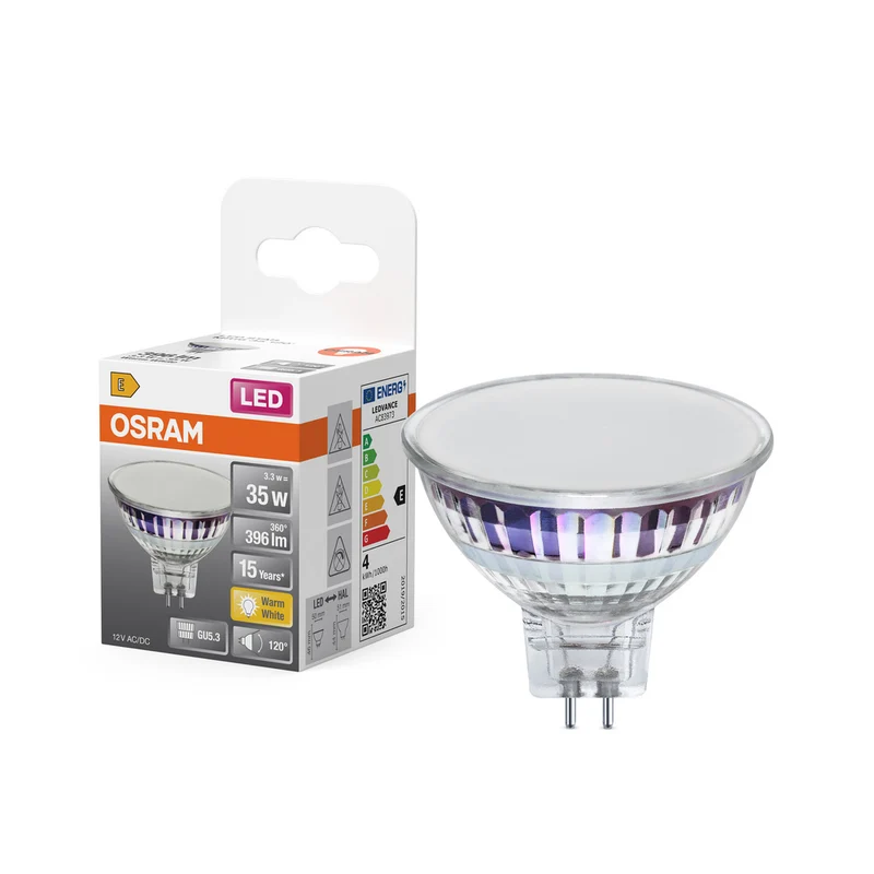 Lámpara reflectora LED OSRAM SPOT MR16 GL 35, 4,3 W, 396 lm, GU5.3, blanco cálido