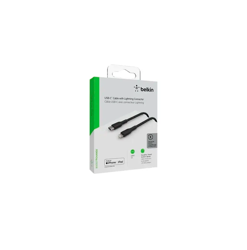 Belkin BOOST CHARGE Cable Lightning 24 pin USBC macho a Lightning macho CAA004bt1MBK Marca:Belkin