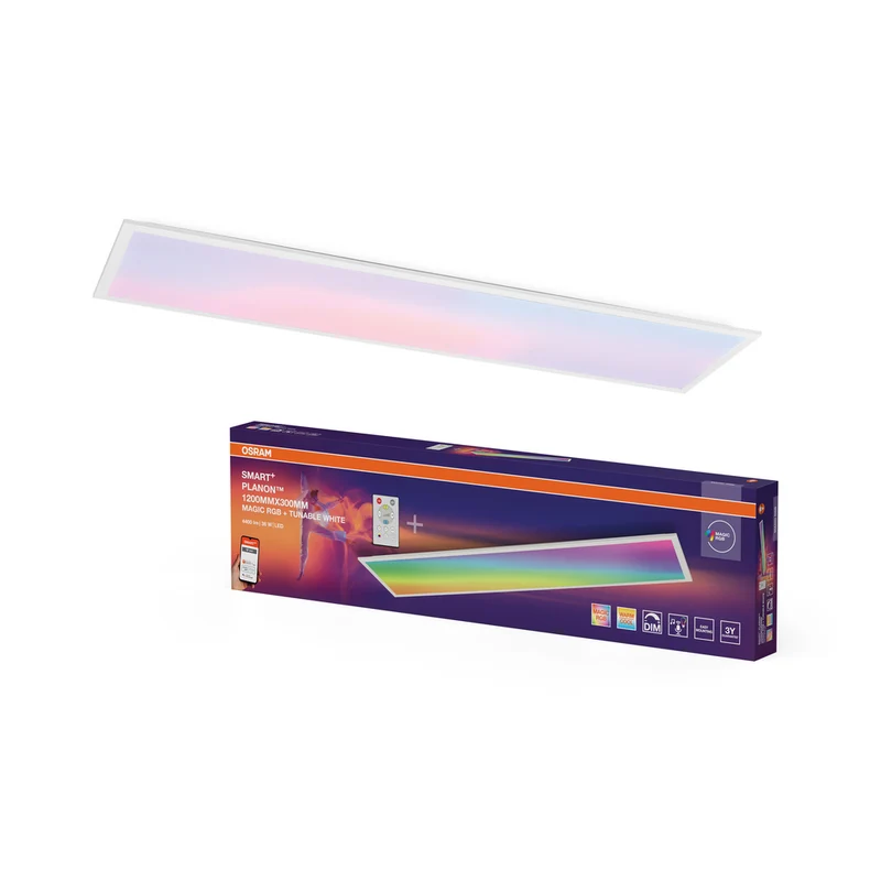 Panel de luz mágico OSRAM SMART+ WIFI de 36 W, 120 x 30 cm, 3600 lm, blanco