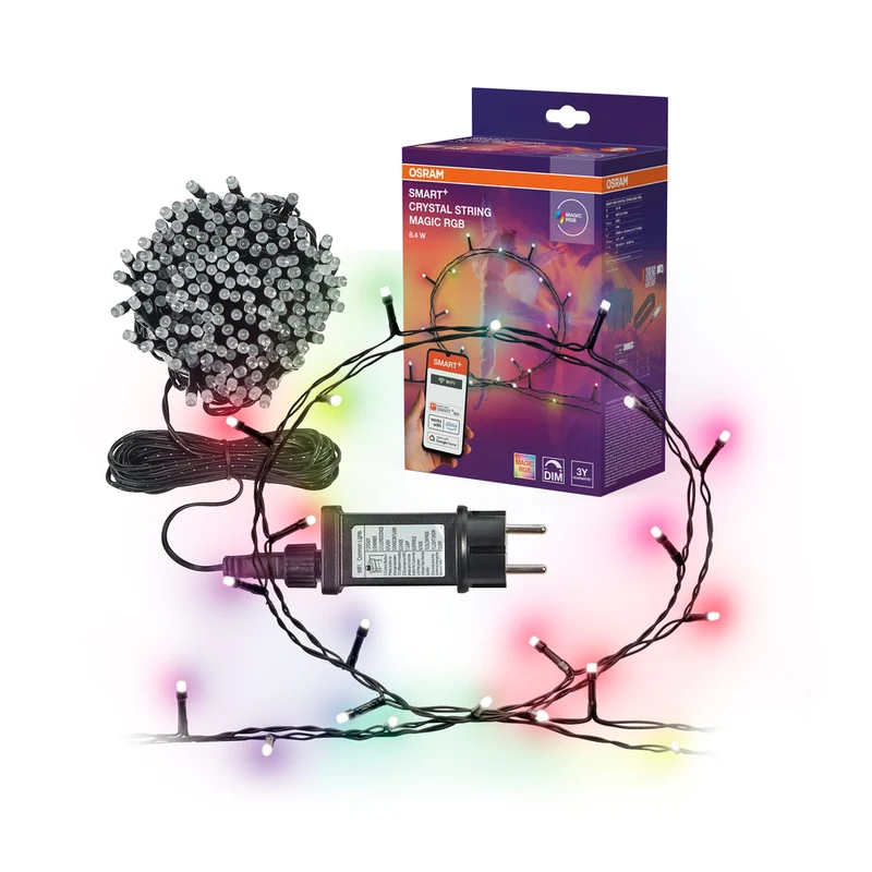 Luces navideñas OSRAM Wifi SMART+ con 200 LED, Magic RGB, regulables, 8,4 W, 20 m