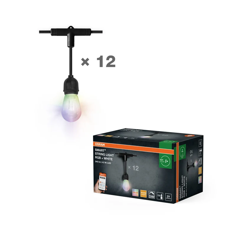 Guirnalda de luces WiFi para exteriores OSRAM SMART+, 4,5 W, color negro