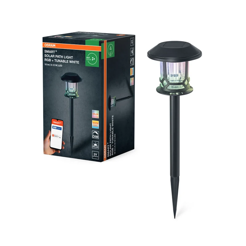 Estaca solar de tierra OSRAM SMART+ Garden con Bluetooth, color negro