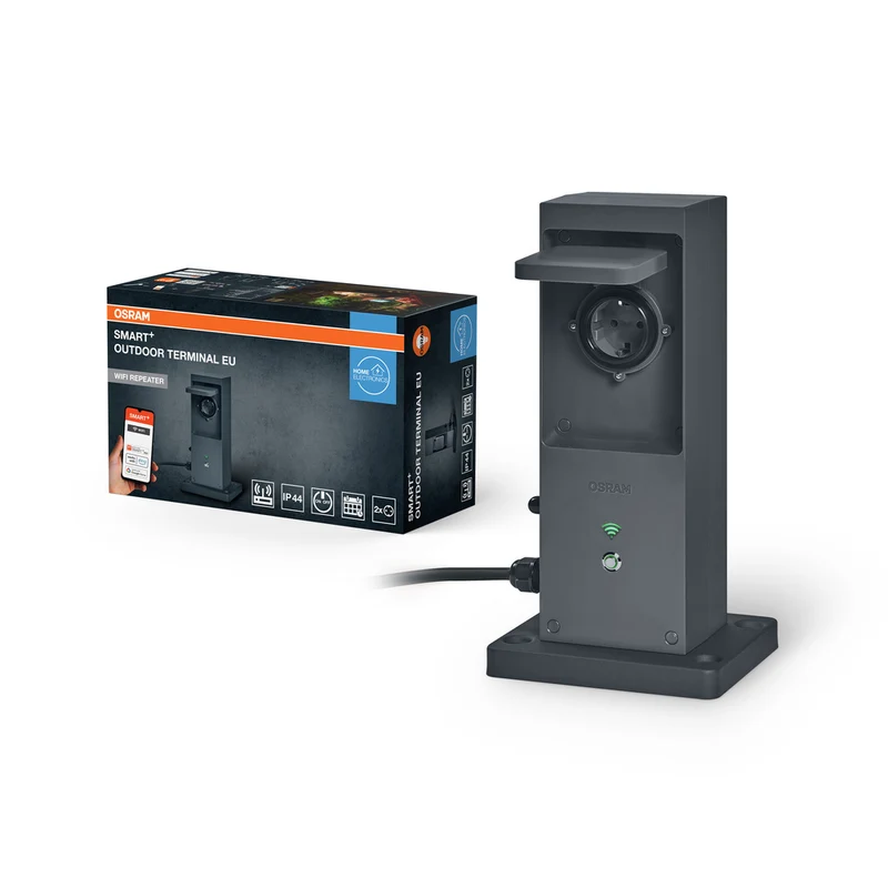 Terminal exterior OSRAM SMART+ WiFi con repetidor WLAN y enchufes inteligentes, antracita, 230 V
