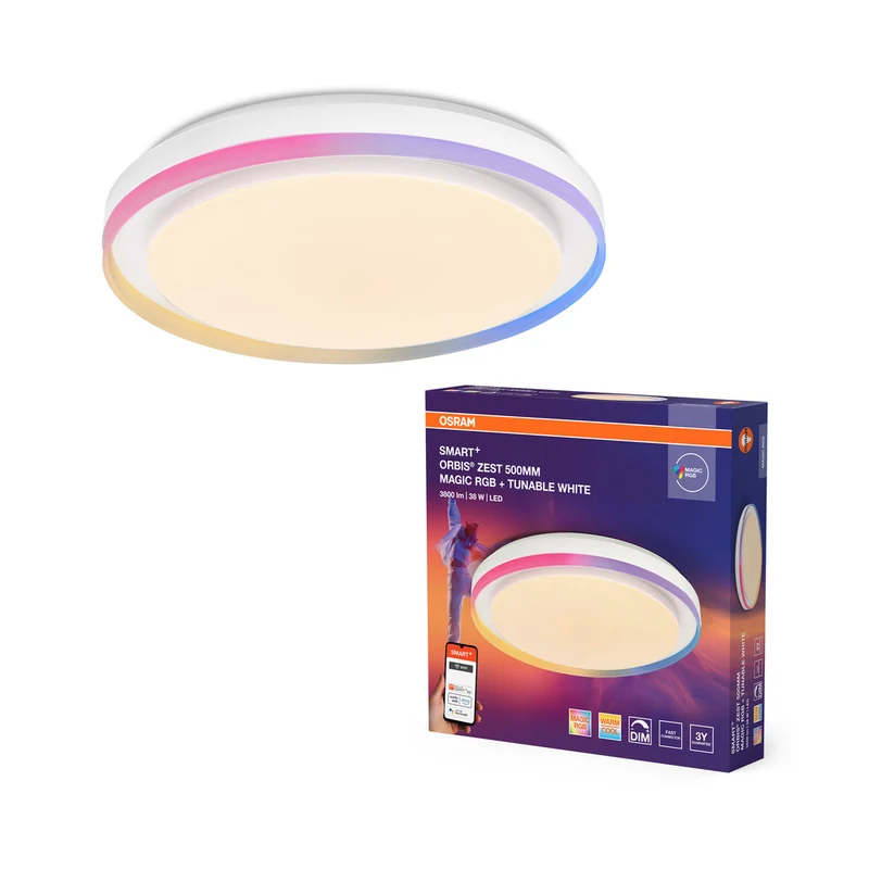 Lámpara de techo OSRAM SMART + WIFI Magic, blanca, 50 cm, 32 W, 3400 lm
