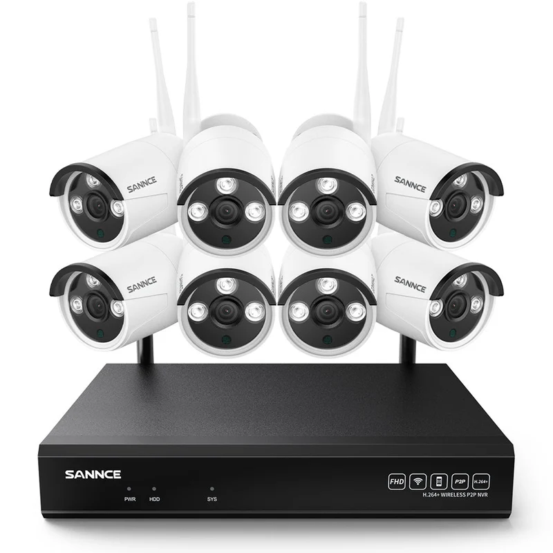 3MP 10-Channel Wireless Security Camera System, 8MP NVR, 3MP WiFi IP Cameras, Audio Recording, IP66 Waterproof, Smart AI Human Detection, Work With Alexa