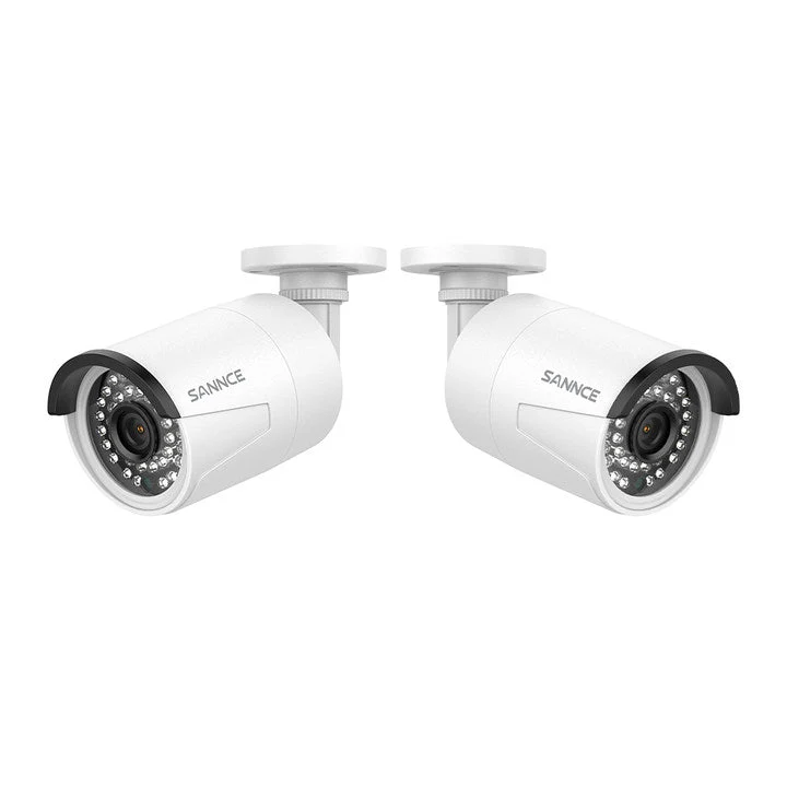 5MP Super HD PoE Security Outdoor IP Camera w/ Audio Recording for SANNCE NVR N98PBD/N96PBK (2-Pack)