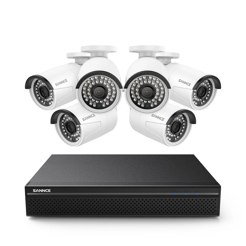 8 Channel 5MP PoE Security Camera System, 4K NVR & 6pcs 5MP Outdoor PoE IP Cameras, ONVIF Supported, H.265+, Audio Recording, Smart Motion Detection