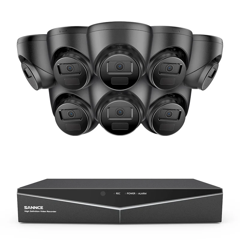 1080p 16 Channel 8 Camera Outdoor Wired Security System, Smart Motion Detection, 100 ft Infrared Night Vision, IP66 Weatherproof