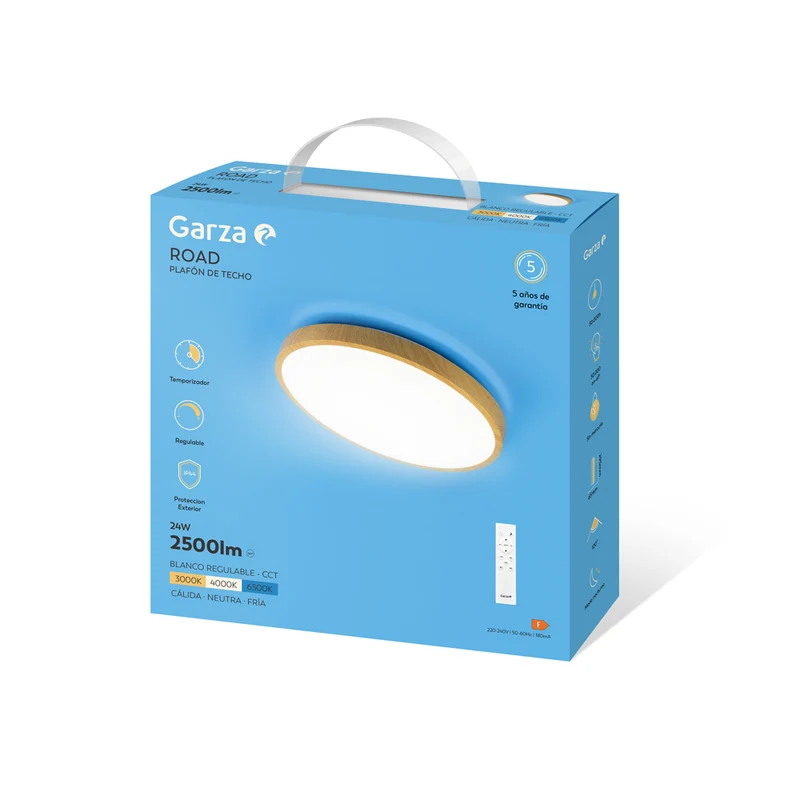 Plafón De Techo Road Con Mando Control Remoto Ip44