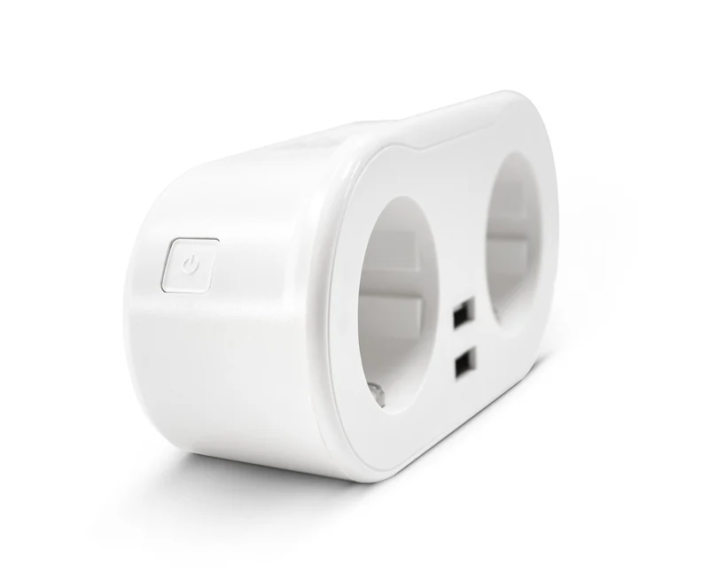 Enchufe Doble Wifi, Con 2 Tomas Y 2 Puertos Usb