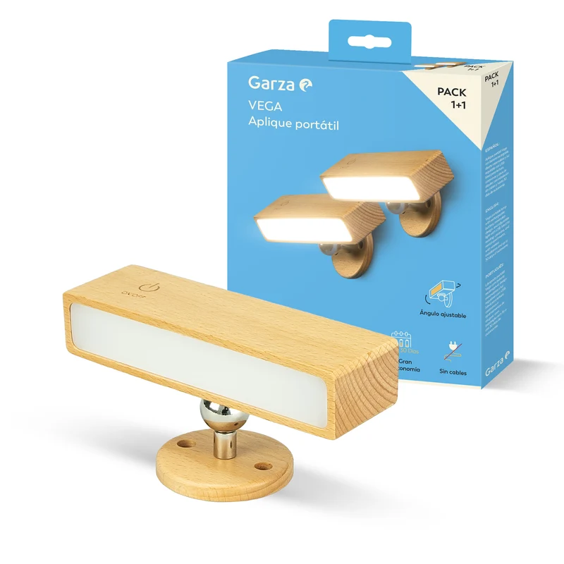 Aplique LED portátil Vega madera