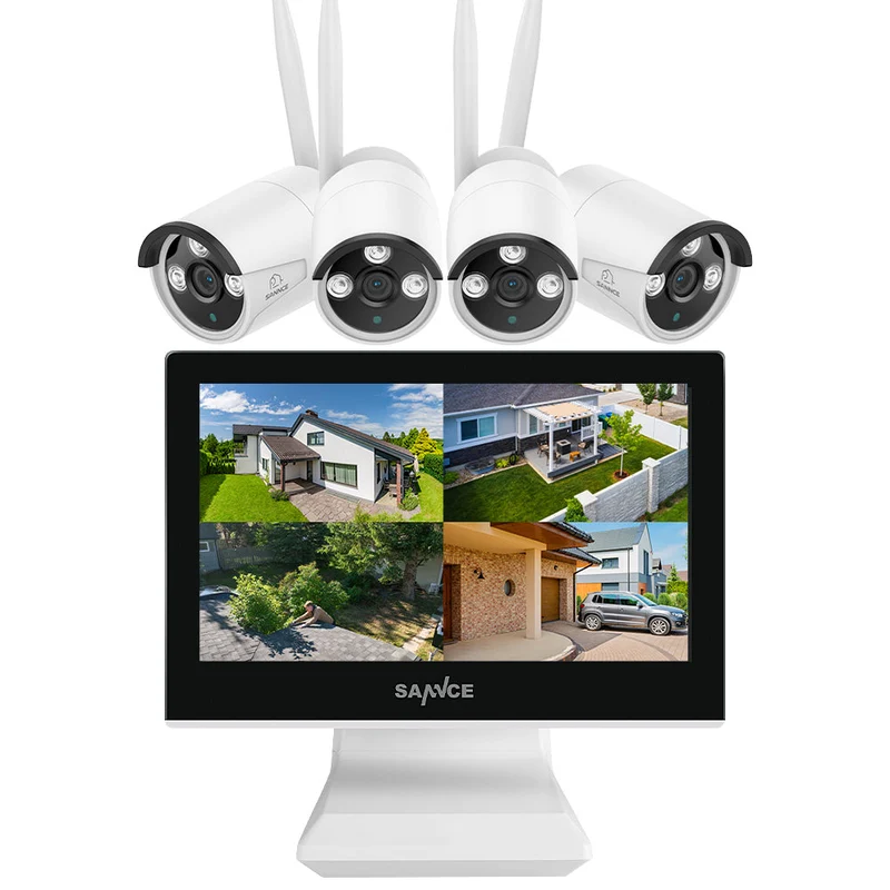 10 Channel Wireless Security Camera System, 5MP NVR w/ 10.1'' LCD Monitor, 2 pcs IP Cameras AI Human Detection, Remote Access & Smart Motion Alerts, Work with Alexa