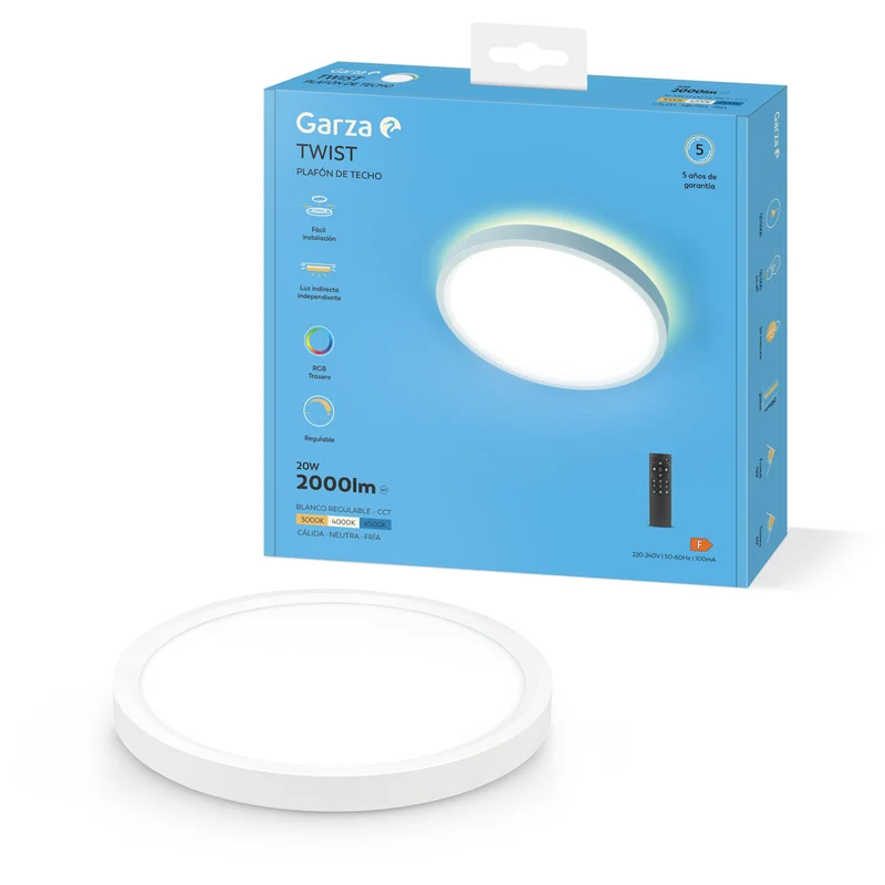 Plafón De Techo Twist Con Mando