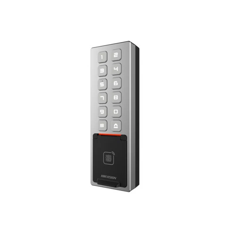 Terminal de control de acceso Wi-Fi antivandálico de huella y tarjeta Mifare DS-K1T805EBFWX Marca: Hikvision
