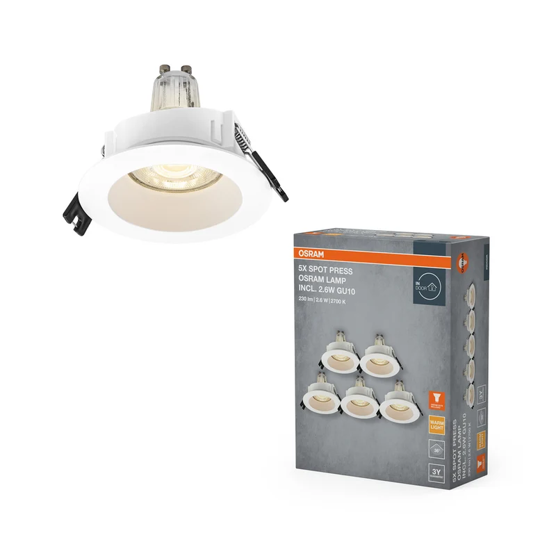 Foco empotrable LED OSRAM Spot Recess GU10 2,6 W blanco ⌀68 mm