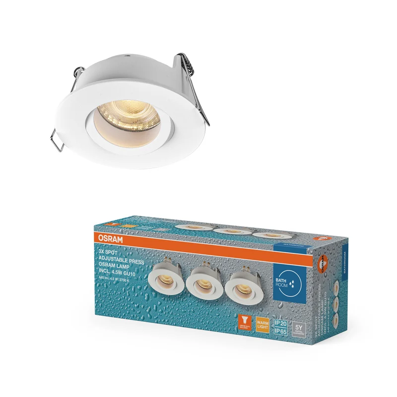 Foco empotrable LED OSRAM para baño GU10 IP65 4,5 W blanco Ø68 mm