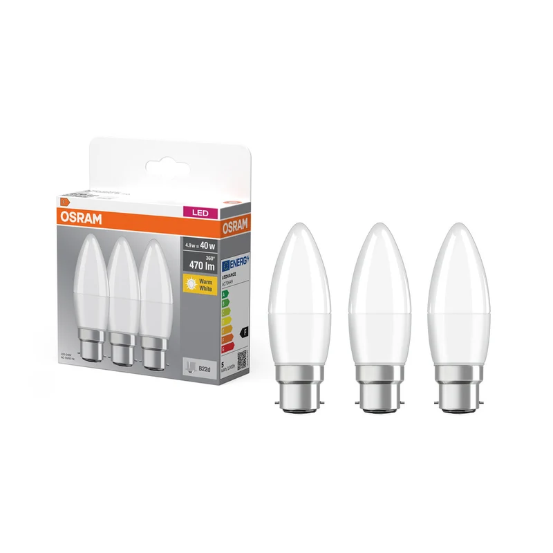 Base LED OSRAM Classic B 4,9 W 827 mate B22d