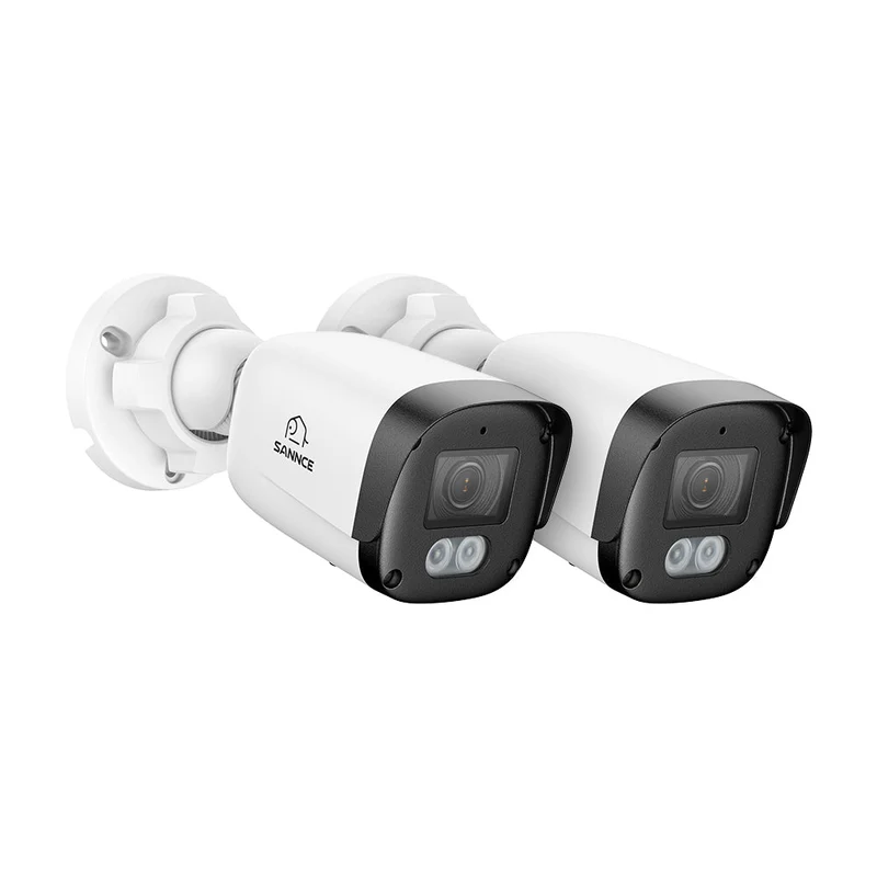 2PCS 5MP Full HD PoE IP Bullet Security Camera, Two-Way Communication
