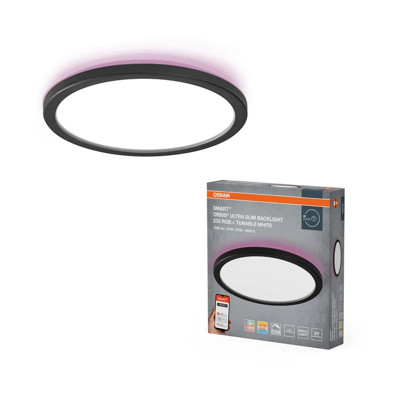 Panel de luz OSRAM SMART+ WiFi, negro, 19 W, 1790 lm, 235 mm